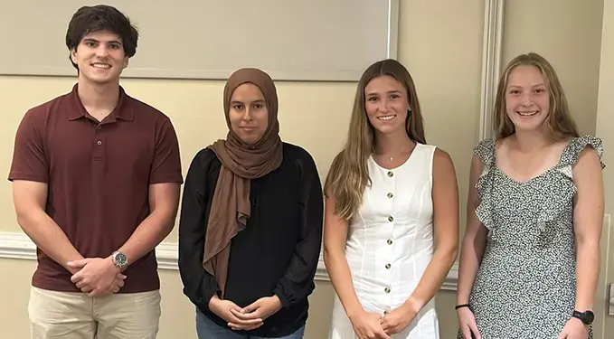 Scholarship recipients Carroll County students courtesy of Carroll Hospital - Patrick Scott, Shyrli Amaya, Morgan Michael, & Madeline Gassman