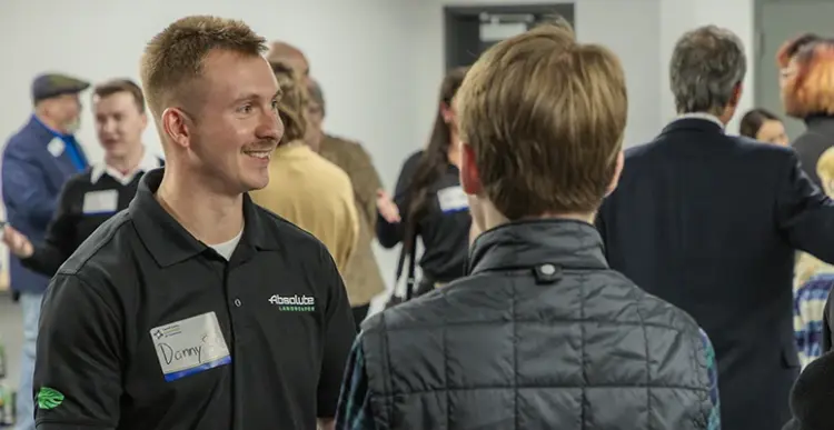 Danny Stawowczyk talks with McDaniel college students