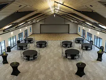 The main event room is ideal for full-scale events for up to 350 people.