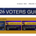 Screenshot 2026-06-11 at 42438 PM - Carroll News | Carroll Publications | Carroll County, MD Website header for Community Media Center with a 2026 Voters Guide banner and an Upcoming Forums section showing three candidate-forum cards (District 2, Carroll County Sheriff, District 5 Delegates).